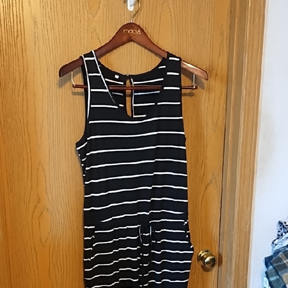 Amazon Black and White Striped Jumpsuit